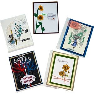 Handmade 3 Dimensional Birthday Cards. Pack of 5.